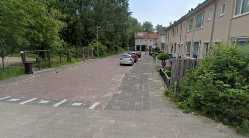 Foto van de locatie van de werkzaamheden in de Piet Heynstraat in Dordrecht.