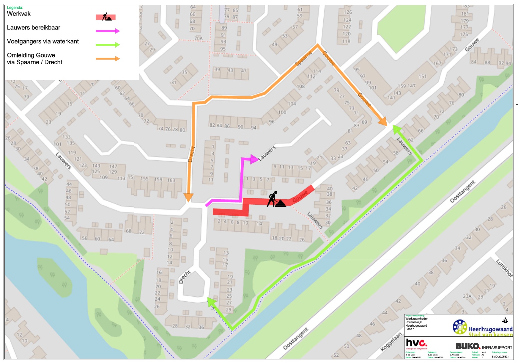 Verkeersituatie tijdens werkzaamheden Gouwe en Drecht