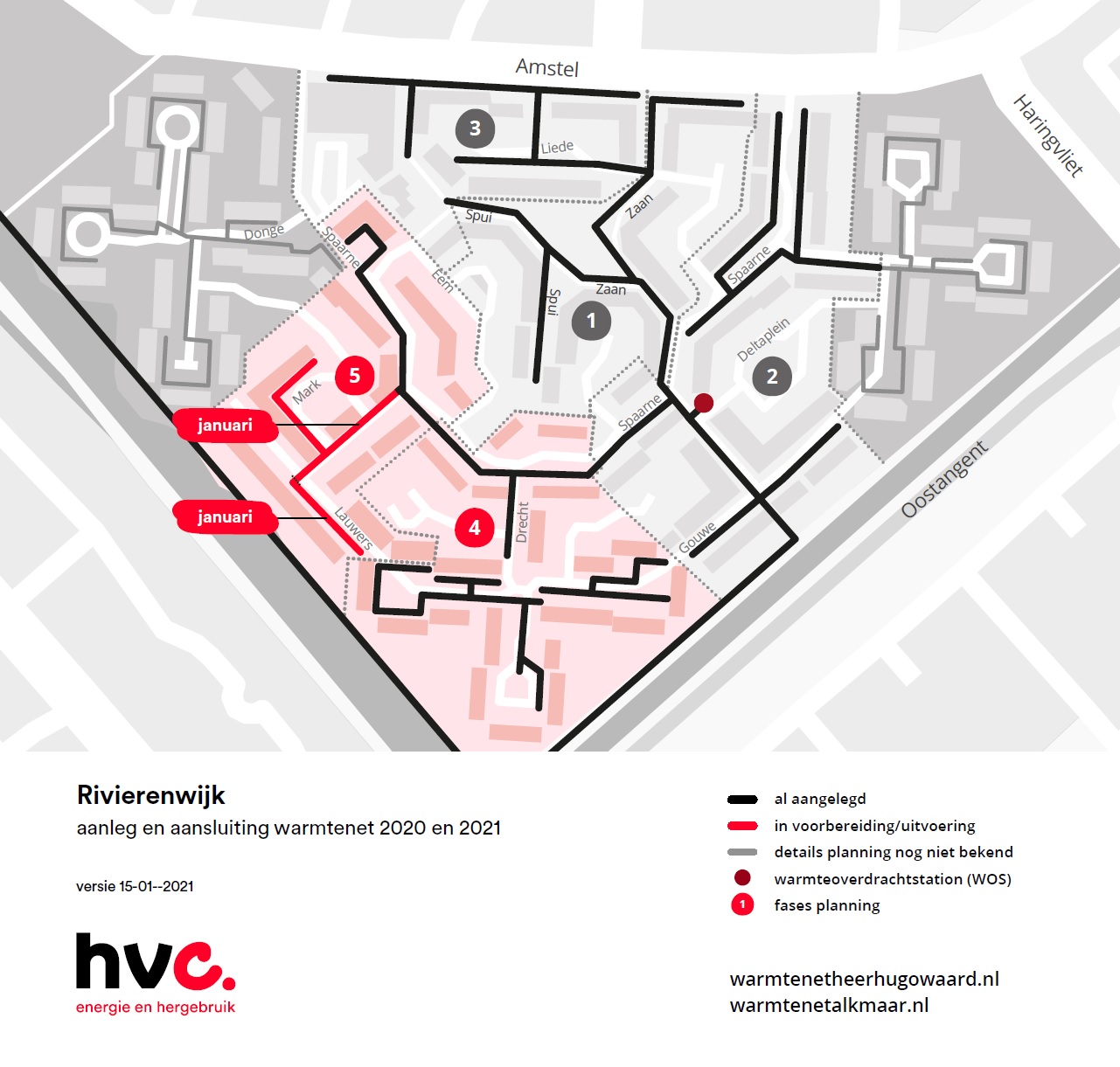 Rivierenwijk-zuid werkzaamheden januari 2021