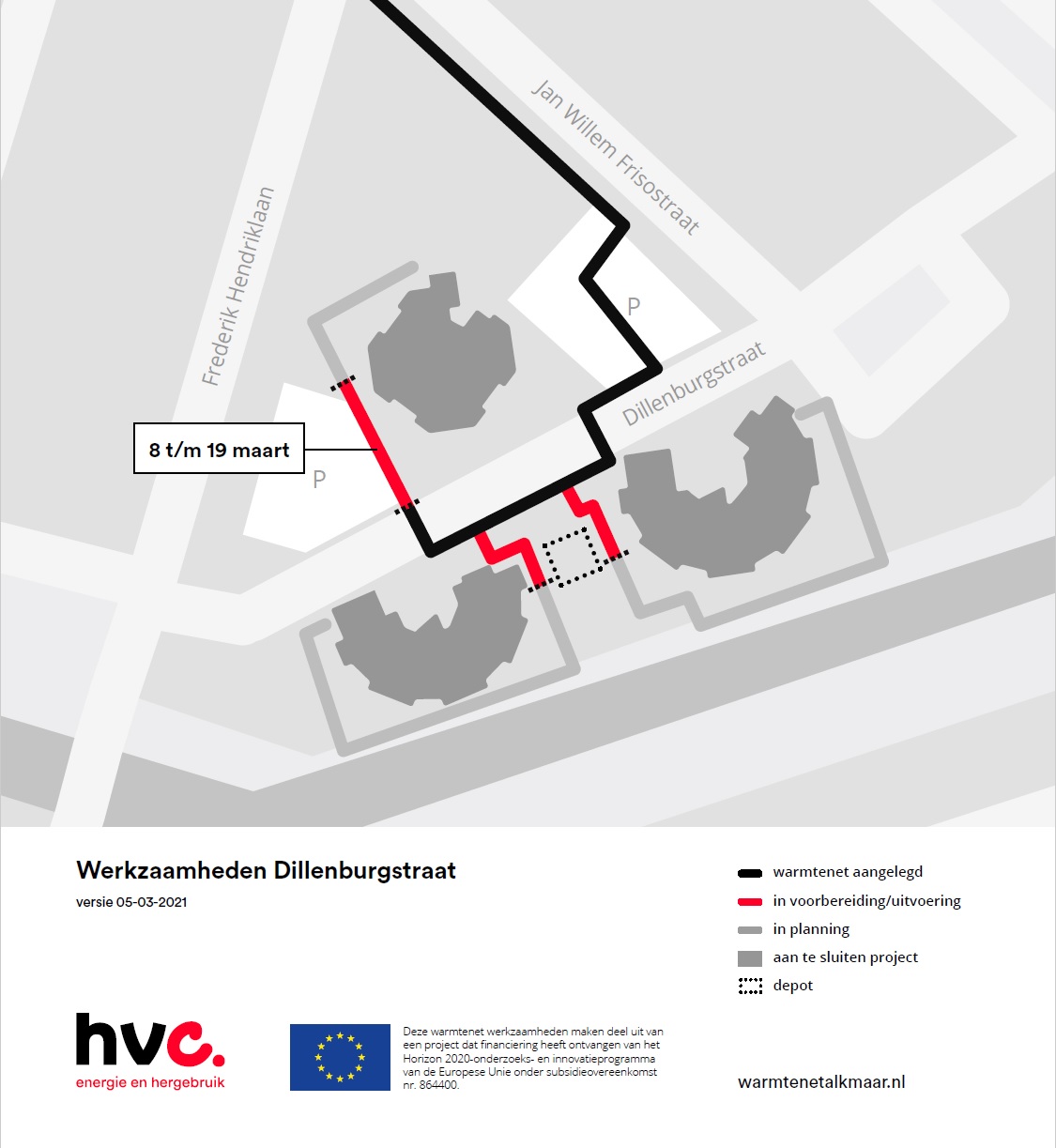 Dillenburgstraat werkzaamheden tot 19 maart