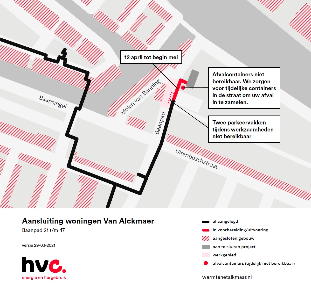 werkzaamheden warmtenet baanpad 202104