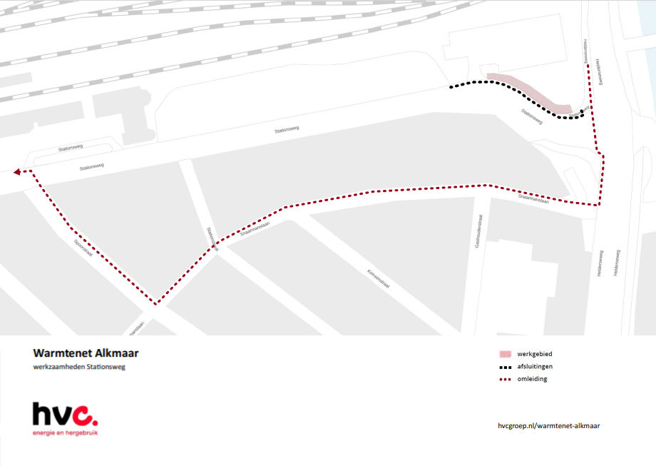 Plattegrond werkzaamheden Stationsweg Alkmaar