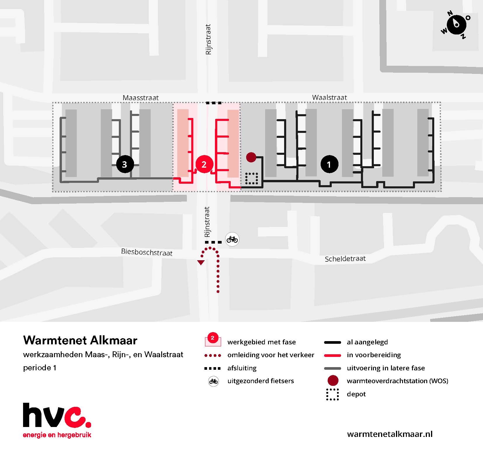 Verkeersplan afsluiting Rijnstraat periode 1