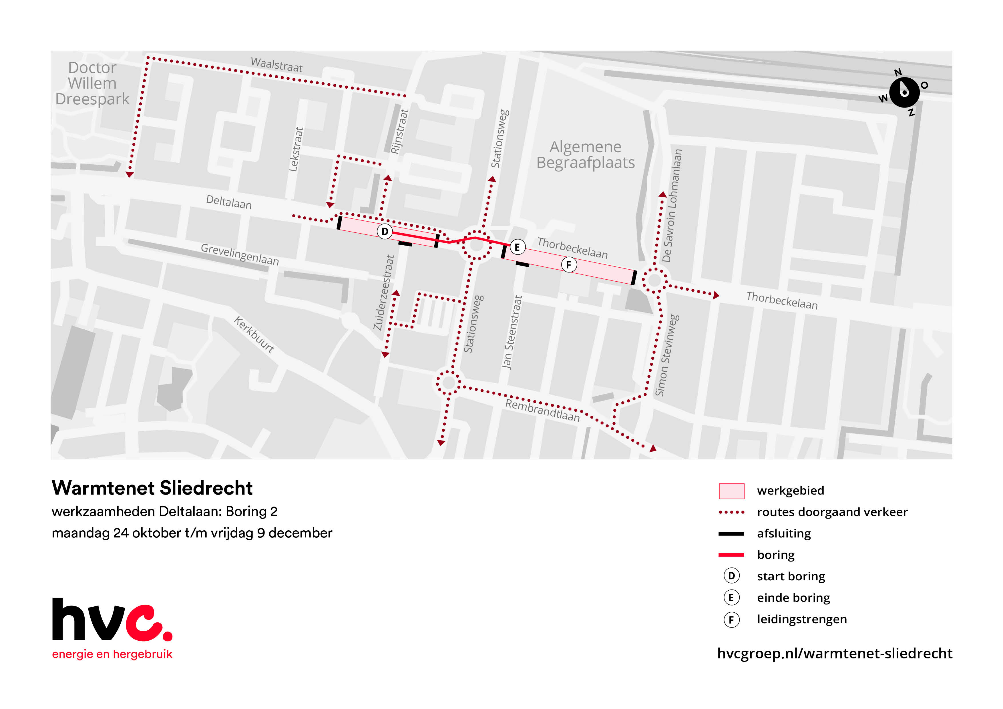 Plattegrond 2 met daarop de locatie van de werkzaamheden in de Deltalaan in Sliedrecht