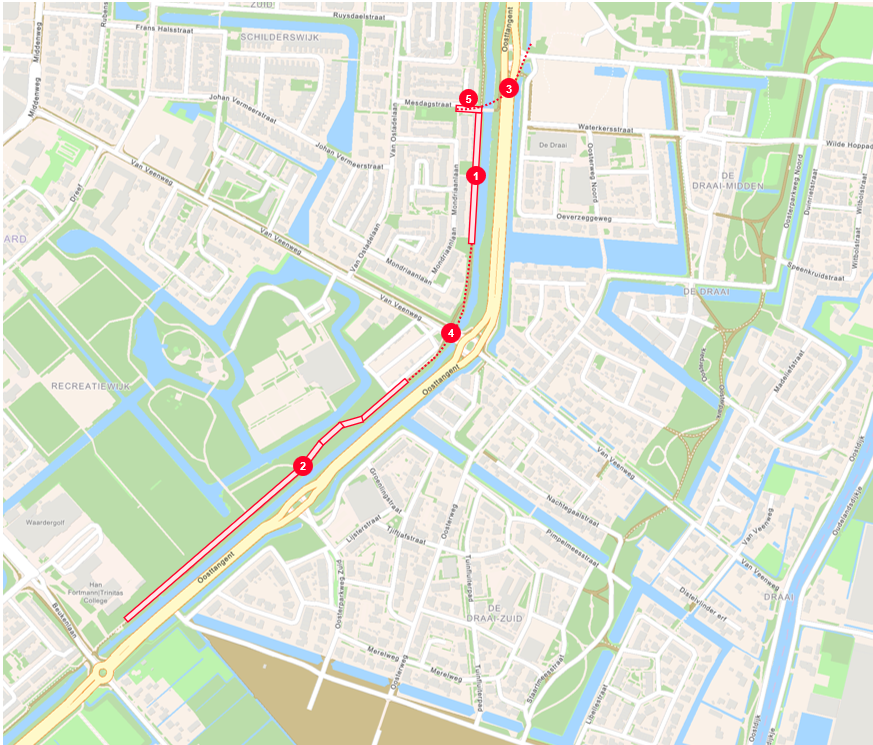 Plattegrond fasering Oosttangent Heerhugowaard