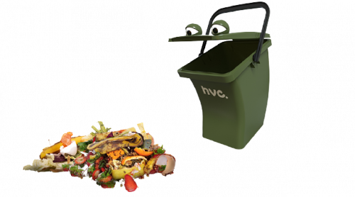 Bakkie ziet hoop met gft liggen