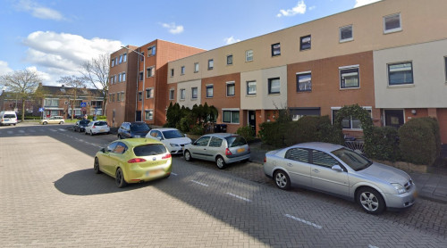 Foto van de locatie van de werkzaamheden in de Cornelis Trompweg in Dordrecht