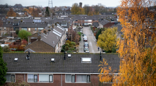 Luchtfoto van woningen in Sliedrecht