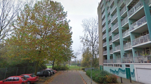 Foto van de locatie van de werkzaamheden in de De Sitterstraat in Dordrecht