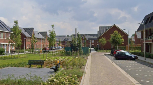 Foto van de locatie van de werkzaamheden in de Dr. Kuypershof in Sliedrecht