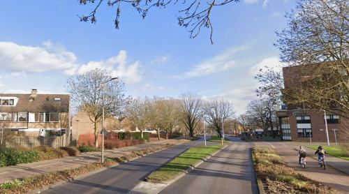 Foto van de locatie van de werkzaamheden in de Deltalaan in Sliedrecht