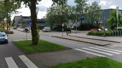 Foto van de locatie van de werkzaamheden in de Deltalaan in Sliedrecht