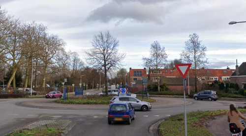 Foto van de locatie van de werkzaamheden in de Deltalaan in Sliedrecht