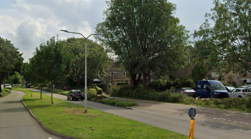 Foto van de locatie van de werkzaamheden in de Deltalaan in Sliedrecht