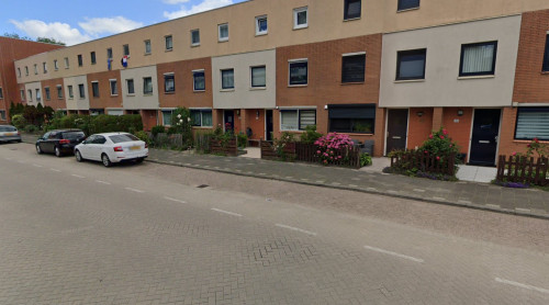Foto van de locatie van de werkzaamheden in de Cornelis Trompweg in Dordrecht
