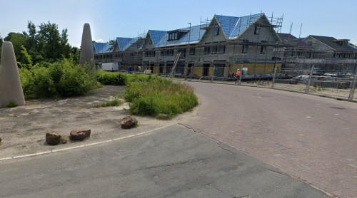 Foto van de locatie van de werkzaamheden op het Van der Steenhovenplein in Dordrecht