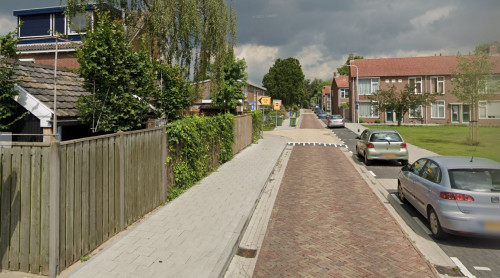 Foto van de locatie van de werkzaamheden in de Dr. Schaepmanstraat in Sliedrecht