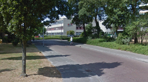 Foto van de locatie van de werkzaamheden op het Gerbrandyplein in Zwijndrecht.