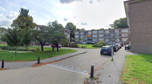 Foto van de locatie van de werkzaamheden in de Professor Kamerlingh Onneslaan in Sliedrecht