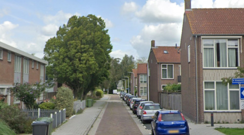 Foto van de locatie van de werkzaamheden in de Dr. Schaepmanstraat in Sliedrecht