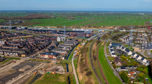 Foto van de locatie van de werkzaamheden in de Intermezzo in Sliedrecht