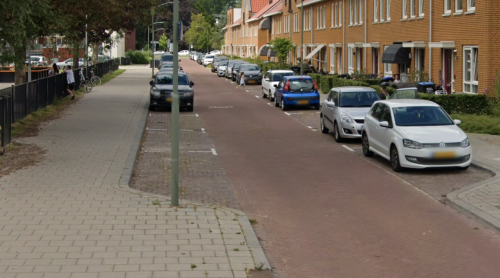 Foto van de locatie van de werkzaamheden in de Johan Willem Frisostraat in Dordrecht