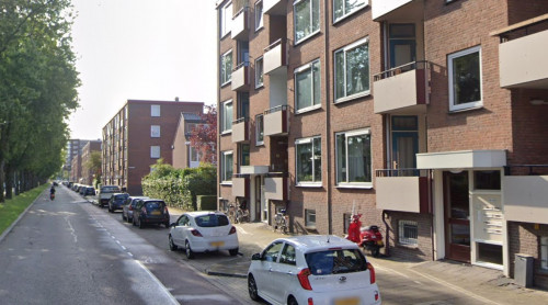 Foto van de locatie van de werkzaamheden in de Deltalaan in Sliedrecht