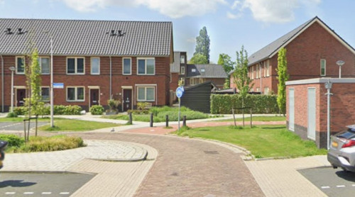 Foto van de locatie van de werkzaamheden in de Staatsliedenbuurt in Sliedrecht.