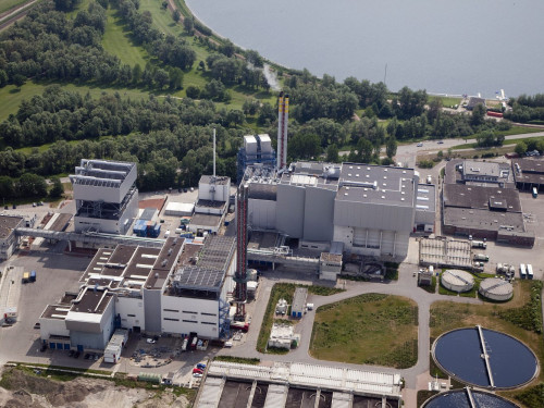 overzichtsfoto van de afvalenergiecentrale in Dordrecht