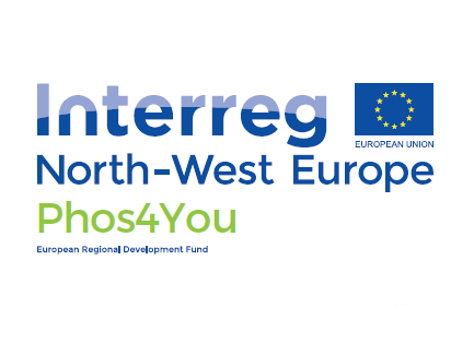 Logo van de subsidieregeling Interreg North-West Europe die het Phos4You project mogelijk maakt