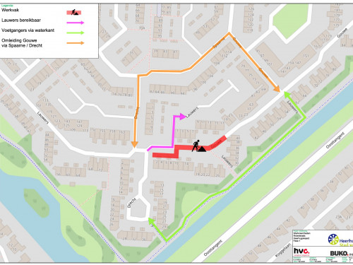 Verkeersituatie tijdens werkzaamheden Gouwe en Drecht