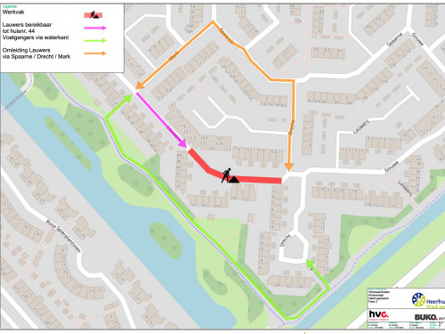 Verkeerssituatie tijdens werkzaamheden Lauwers