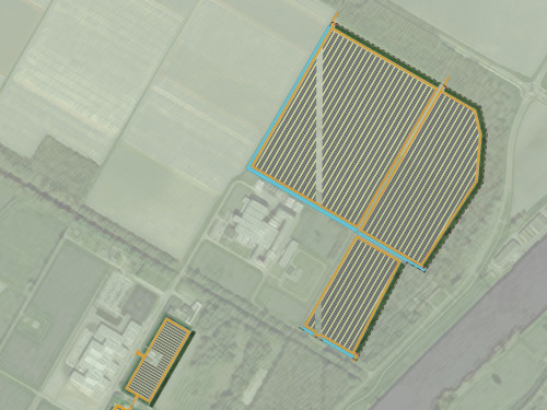 Schets ontwerp zonnepark Sunspace