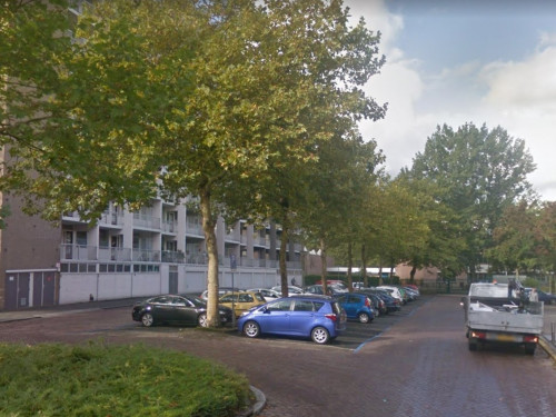 Foto van de locatie van de werkzaamheden in de Kapteynweg in Dordrecht