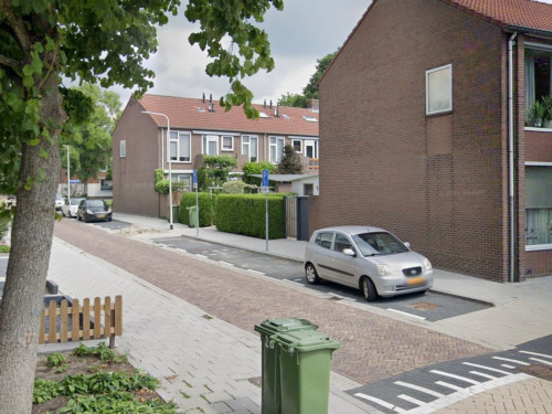 Foto van de locatie van de werkzaamheden in de Dr. Schaepmanstraat in Sliedrecht