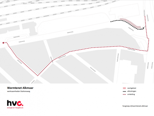 Plattegrond werkzaamheden Stationsweg Alkmaar