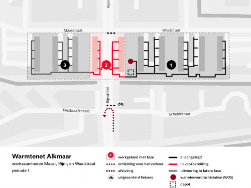 Verkeersplan afsluiting Rijnstraat periode 1