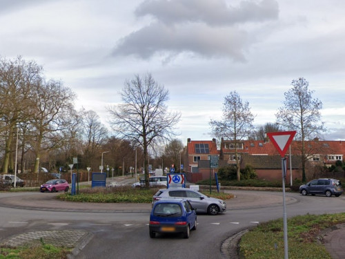 Foto van de locatie van de werkzaamheden in de Deltalaan in Sliedrecht