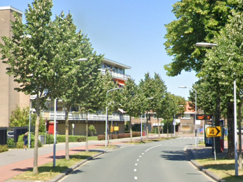 Foto van de locatie van de werkzaamheden in de Professor Waterinklaan in Dordrecht waar de werkzaamheden uitgevoerd worden.