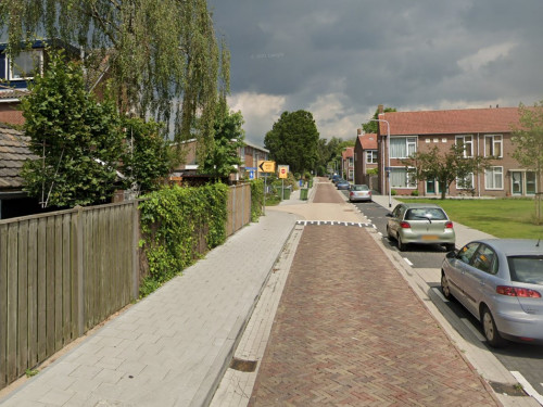 Foto van de locatie van de werkzaamheden in de Dr. Schaepmanstraat in Sliedrecht