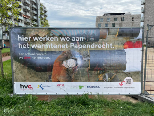Foto van de locatie van de werkzaamheden in de Constantijn Huygenslaan in Papendrecht waar de werkzaamheden uitgevoerd worden.