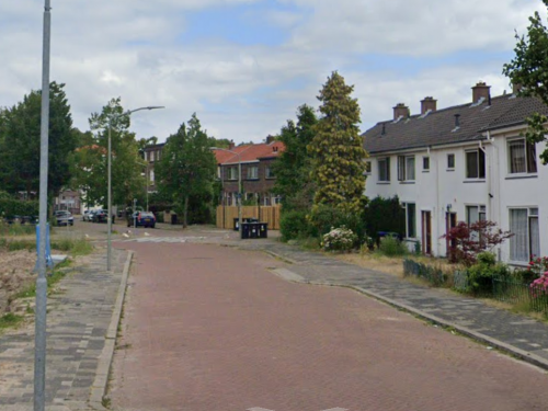 Foto van de locatie van de werkzaamheden in de Anna Paulownastraat in Dordrecht