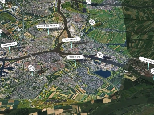 Luchtfoto van de Drechtsteden