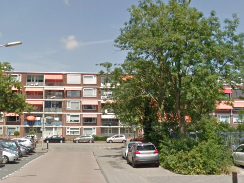 Foto van de locatie van de werkzaamheden in de Zuiderzeestraat in Sliedrecht