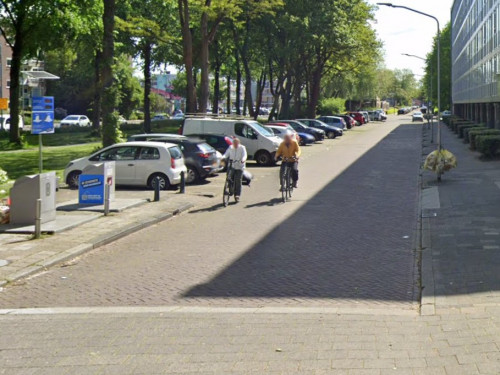 Foto van de locatie van de werkzaamheden in de Nolensweg in Dordrecht.