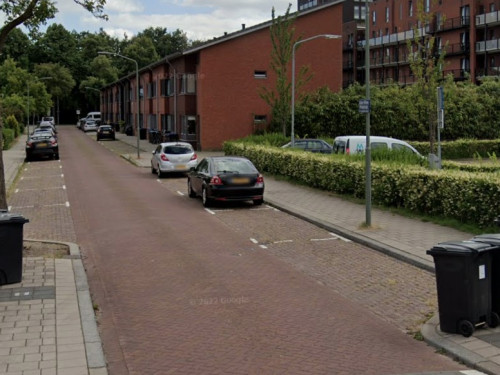 Foto van de locatie van de werkzaamheden in de Johan Willem Frisostraat in Dordrecht.