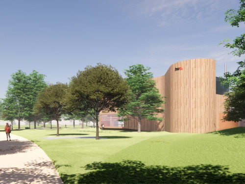 voorbeeld van het ontwerp van de lucht-waterwarmtepomp in Hendrik-Ido-Ambacht