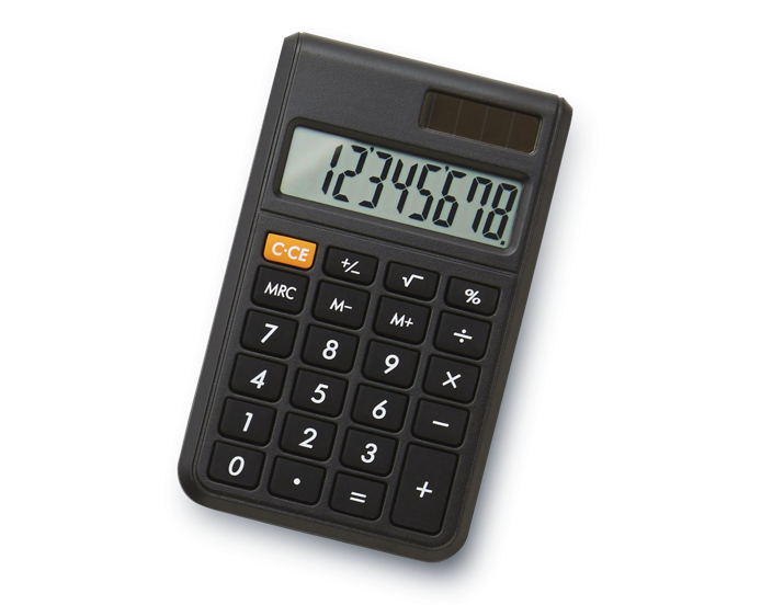 zwarte hand calculator