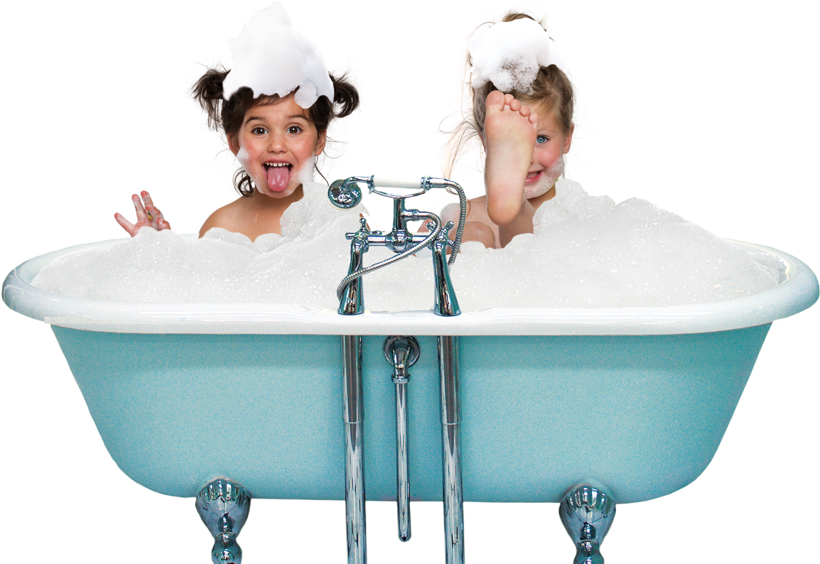 Kinderen in een badkuip